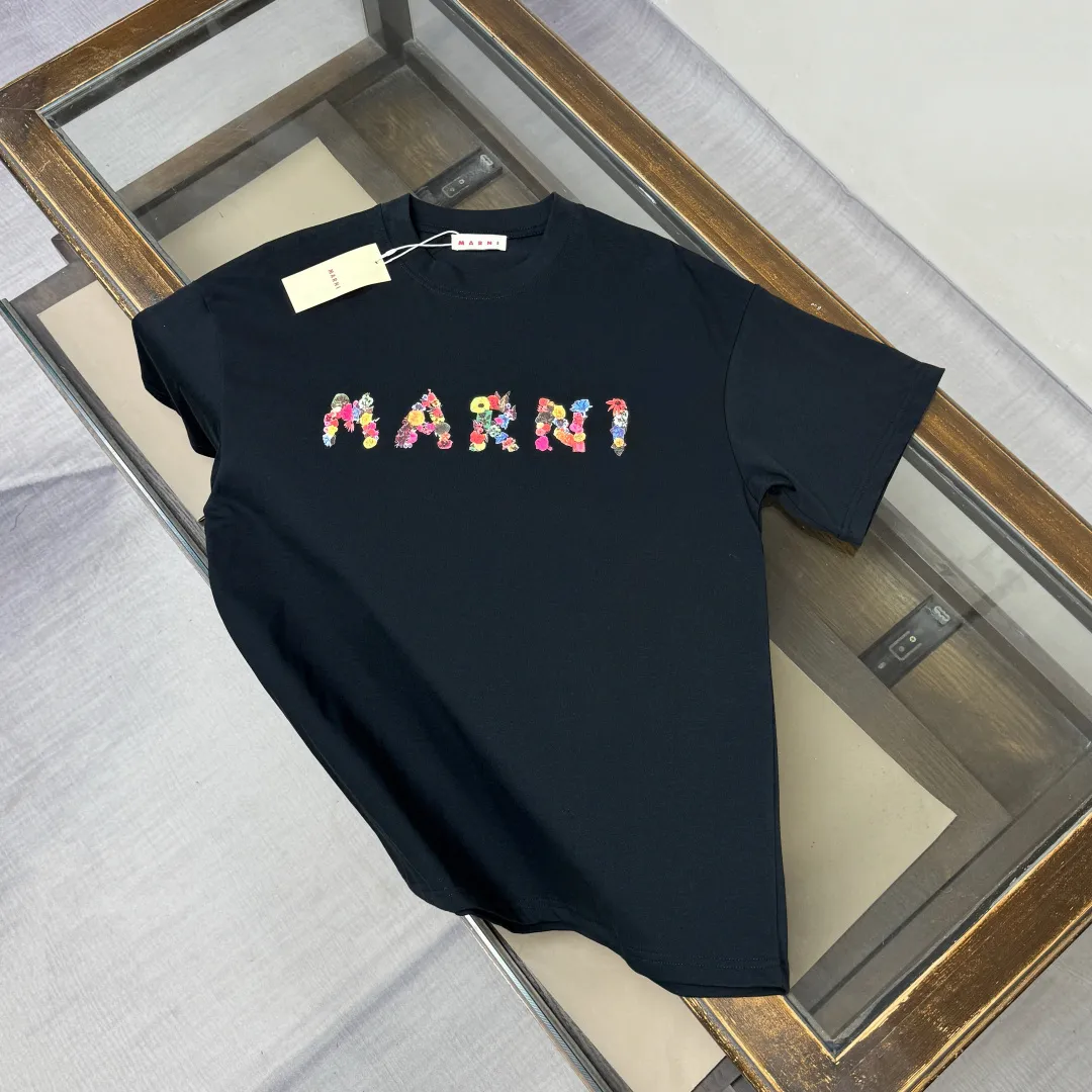 C⭐️MARNI 26 New Arrival T ～ Same Style～ ！ logo ！ ～Premium ， ， ， ， ， ， ， ， ， ！！ ：Black White Size：XS S M L（OS ）